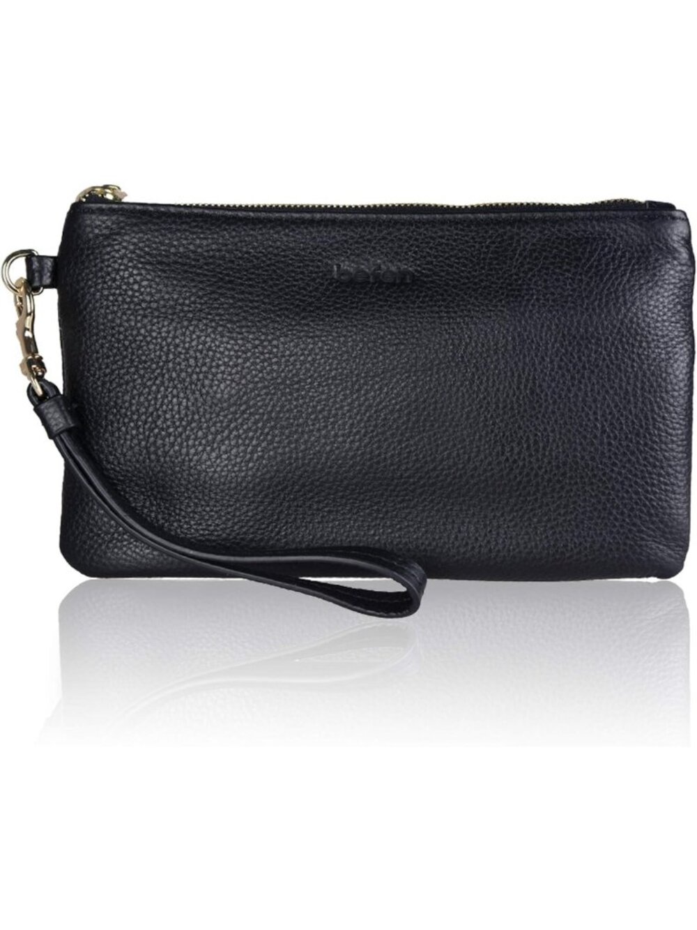 Genuine Leather RFID Blocking Wristlet Clutch Bag for Cell Phones & Essentials
